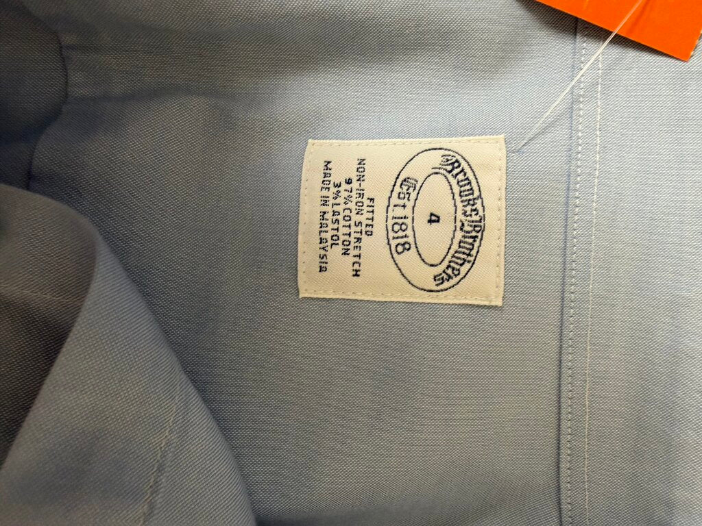 Brooks Brothers blue non iron women's fitted long sleeve dress shirt