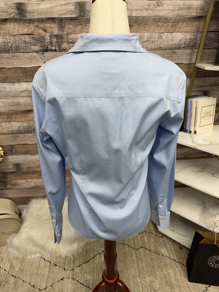 Brooks Brothers blue non iron women's fitted long sleeve dress shirt