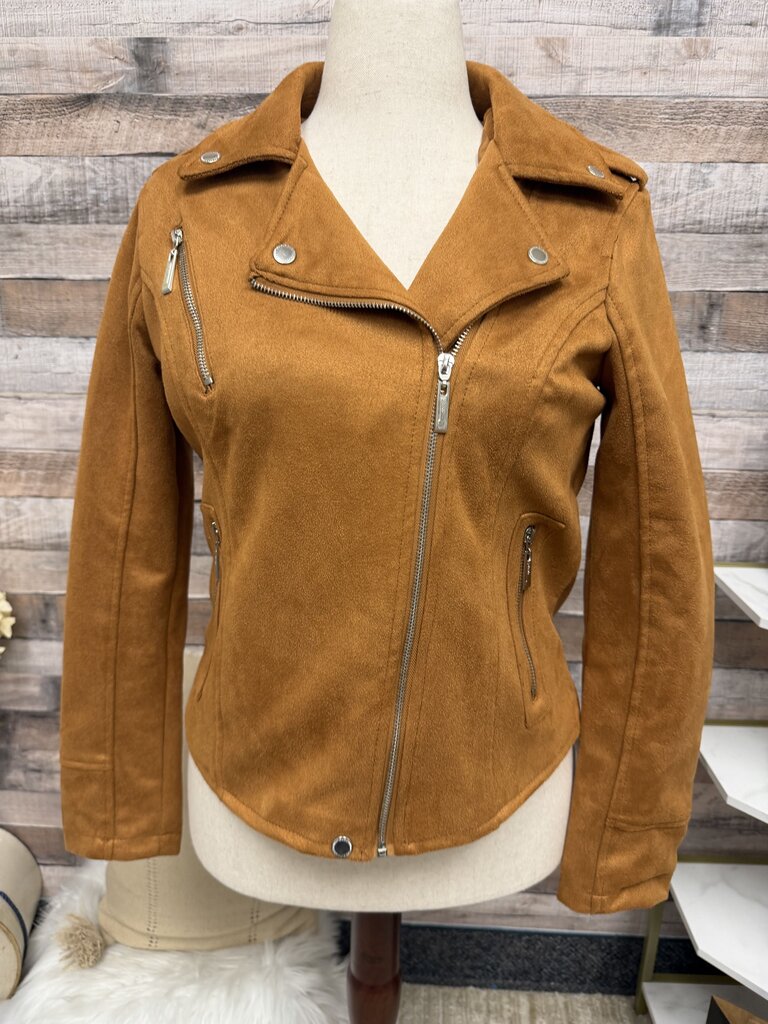 JouJou brown faux suede moto jacket