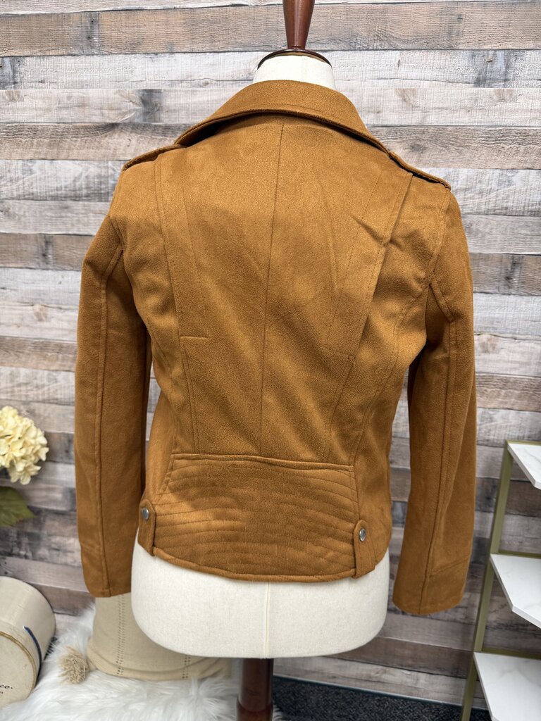 JouJou brown faux suede moto jacket