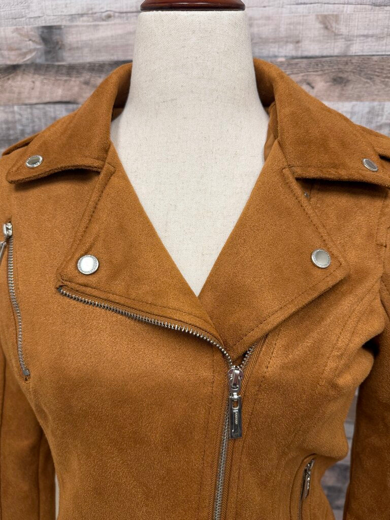 JouJou brown faux suede moto jacket