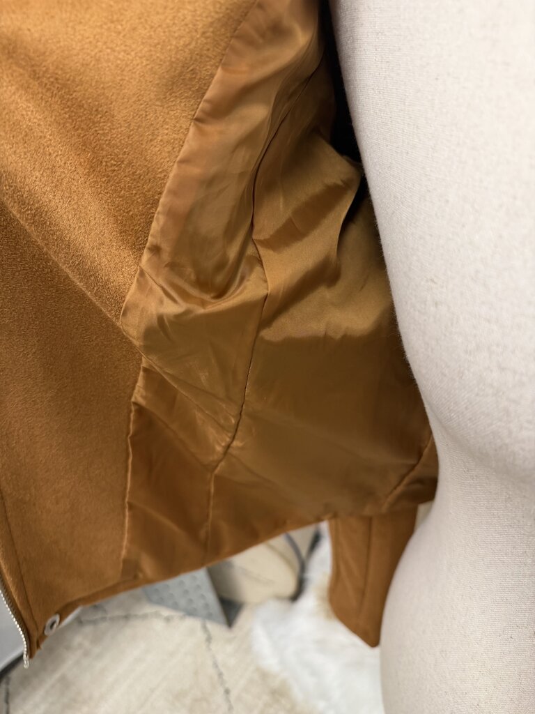 JouJou brown faux suede moto jacket