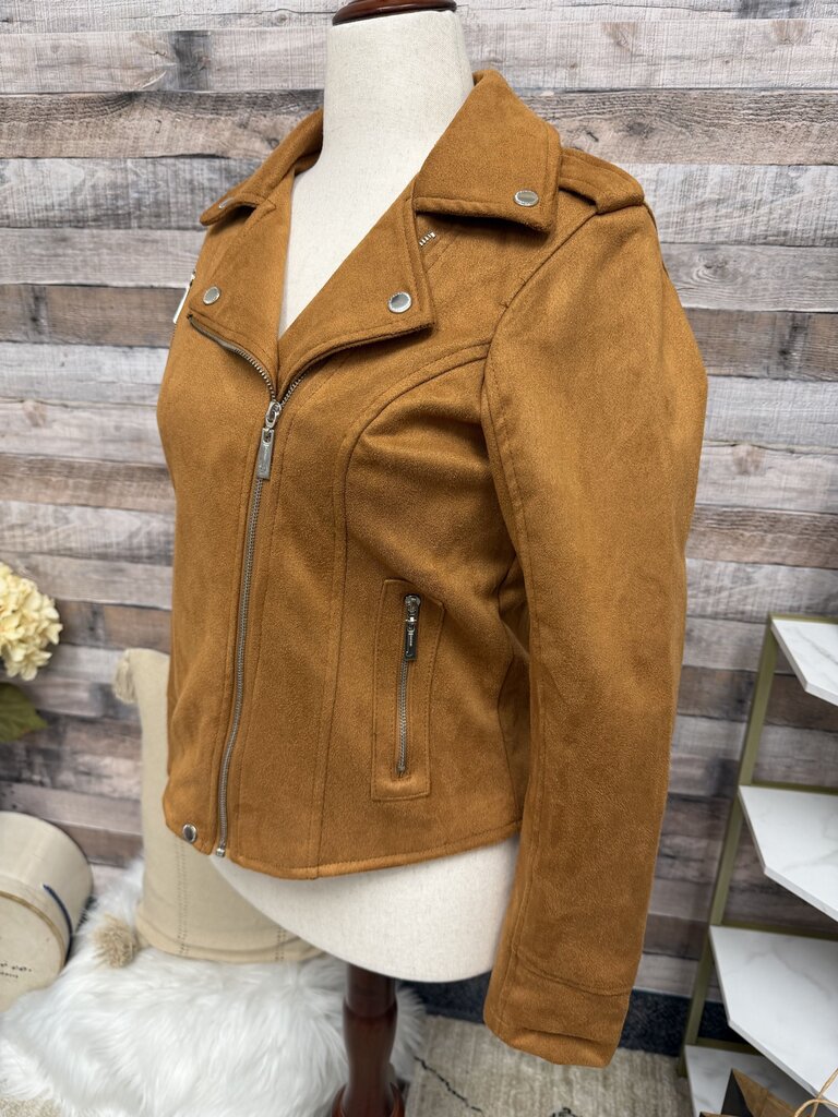 JouJou brown faux suede moto jacket