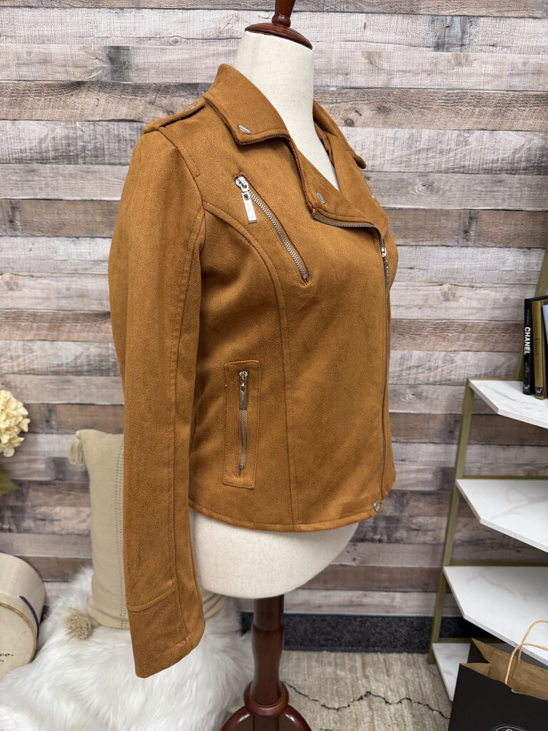 JouJou brown faux suede moto jacket