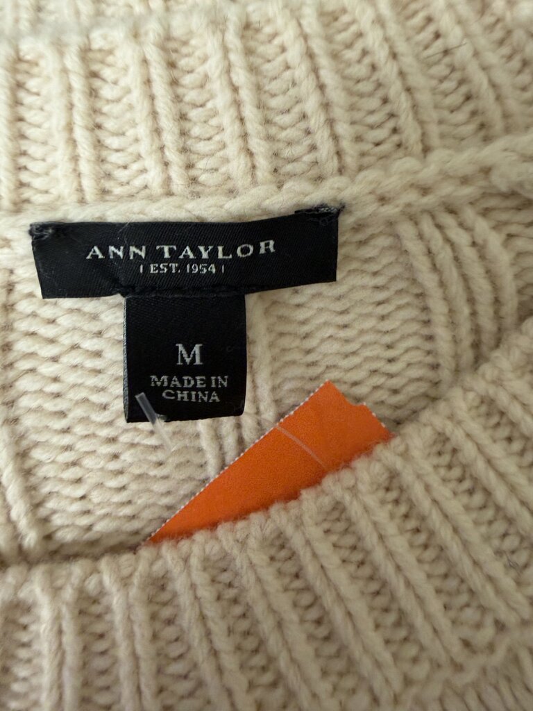 Ann Taylor cream cable knit sweater