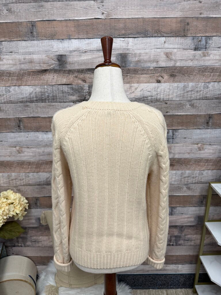 Ann Taylor cream cable knit sweater