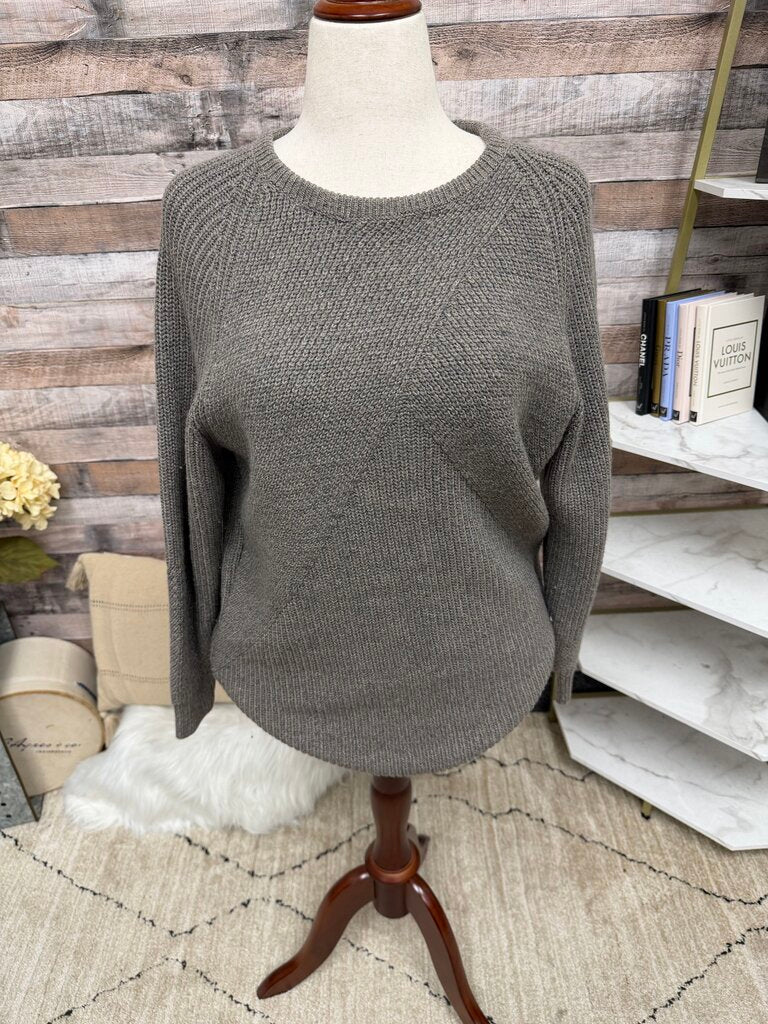 Poetry gray crewneck pullover sweater