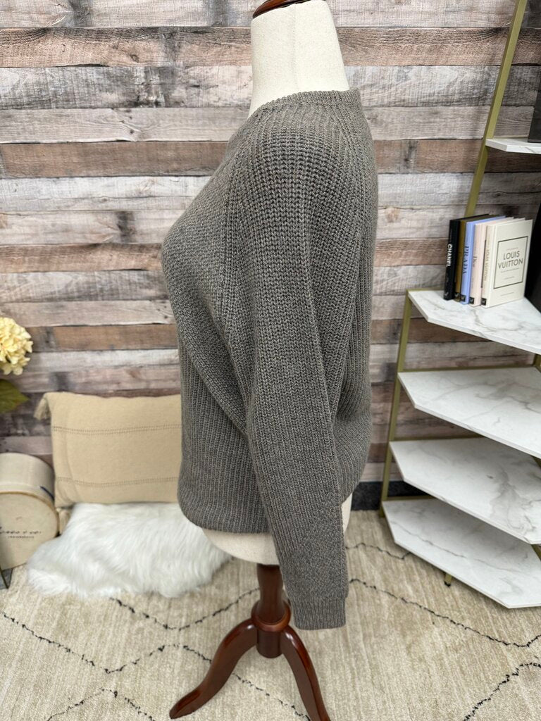 Poetry gray crewneck pullover sweater
