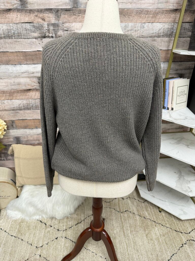 Poetry gray crewneck pullover sweater