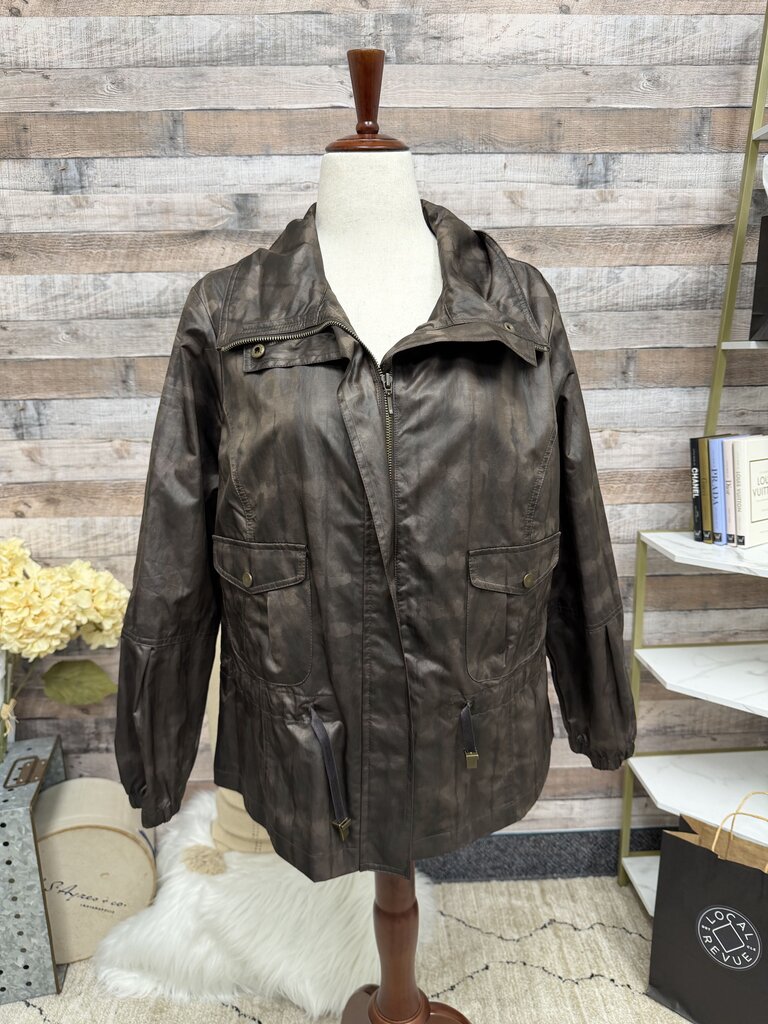 Chicos Zenergy brown shimmer utility style jacket
