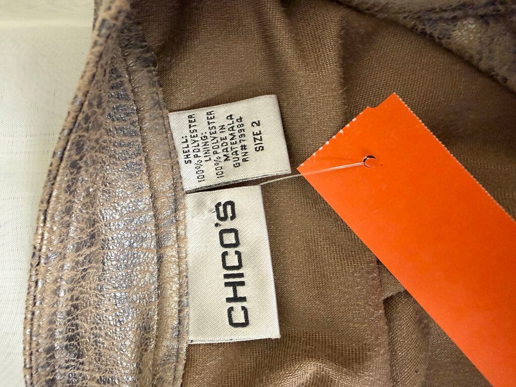 Chicos metallic animal print bomber