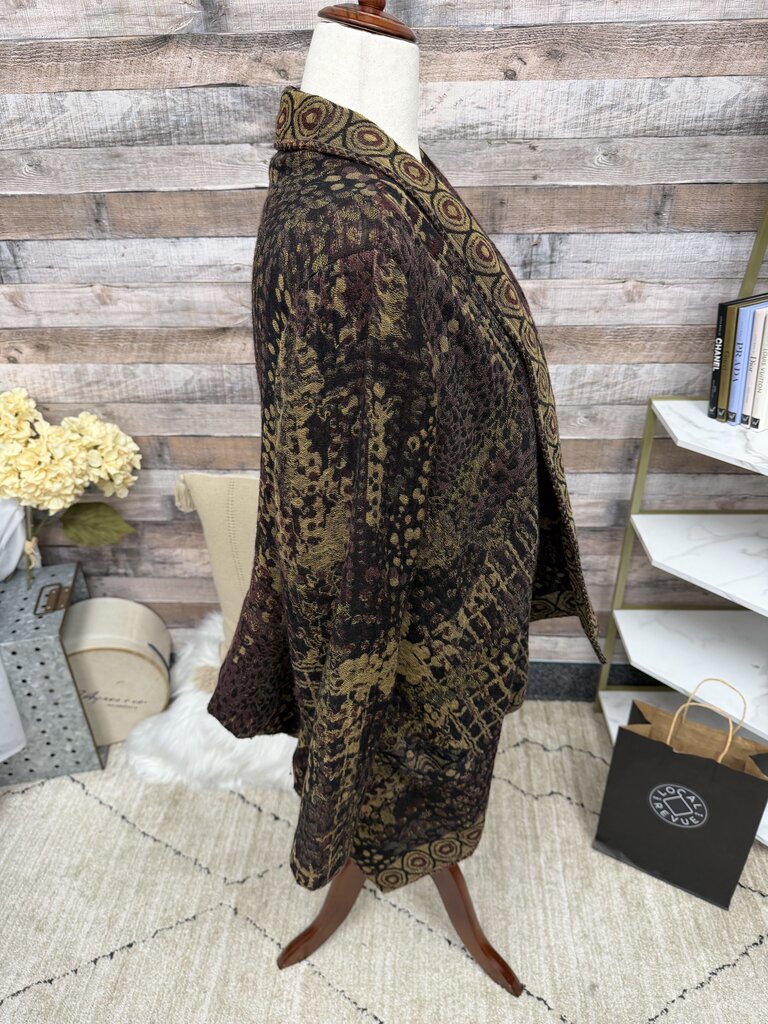 Paisley & Sage brown/black/wine open front kimono