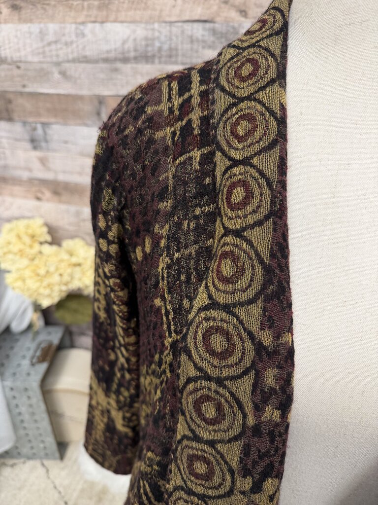 Paisley & Sage brown/black/wine open front kimono