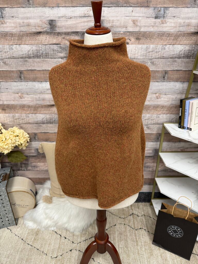 Peruvian Connection brown alpaca wool blend capelet NWT