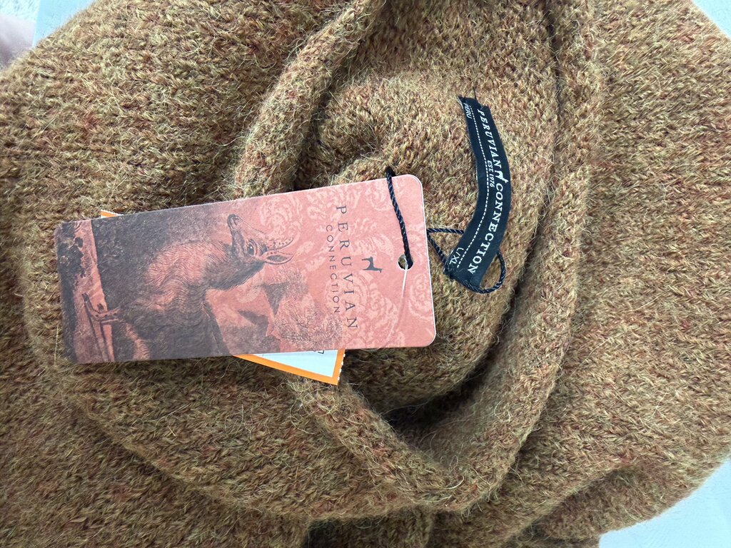 Peruvian Connection brown alpaca wool blend capelet NWT