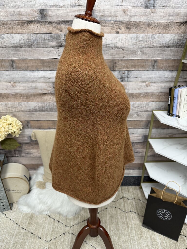 Peruvian Connection brown alpaca wool blend capelet NWT