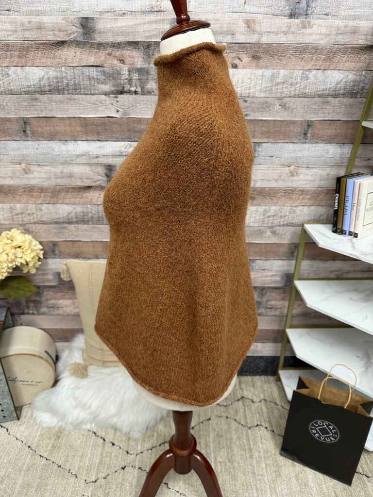 Peruvian Connection brown alpaca wool blend capelet NWT