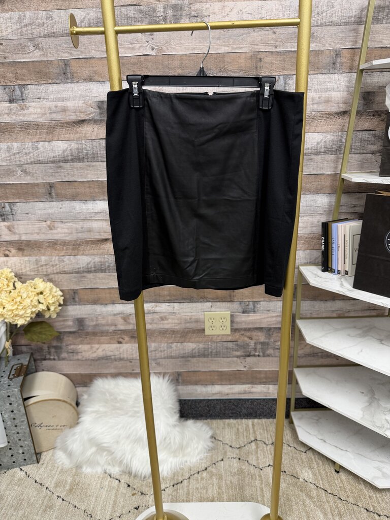 Banana Republic Black Faux Leather Pencil Skirt
