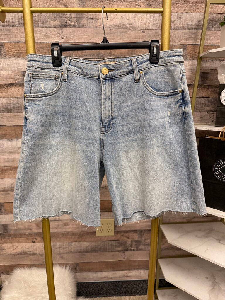 Kut From the Kloth Jean Shorts Light Denim Raw Hem