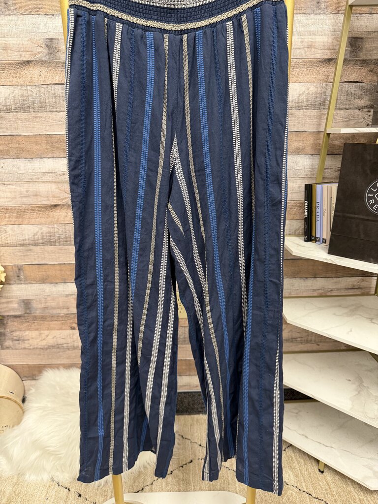 Michael Stars Wide Leg Striped Drawstring Pants