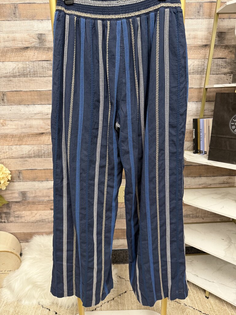 Michael Stars Wide Leg Striped Drawstring Pants