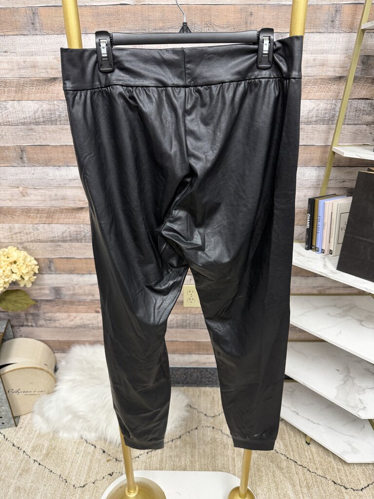 Commando Black Faux Leather Jogger Pants