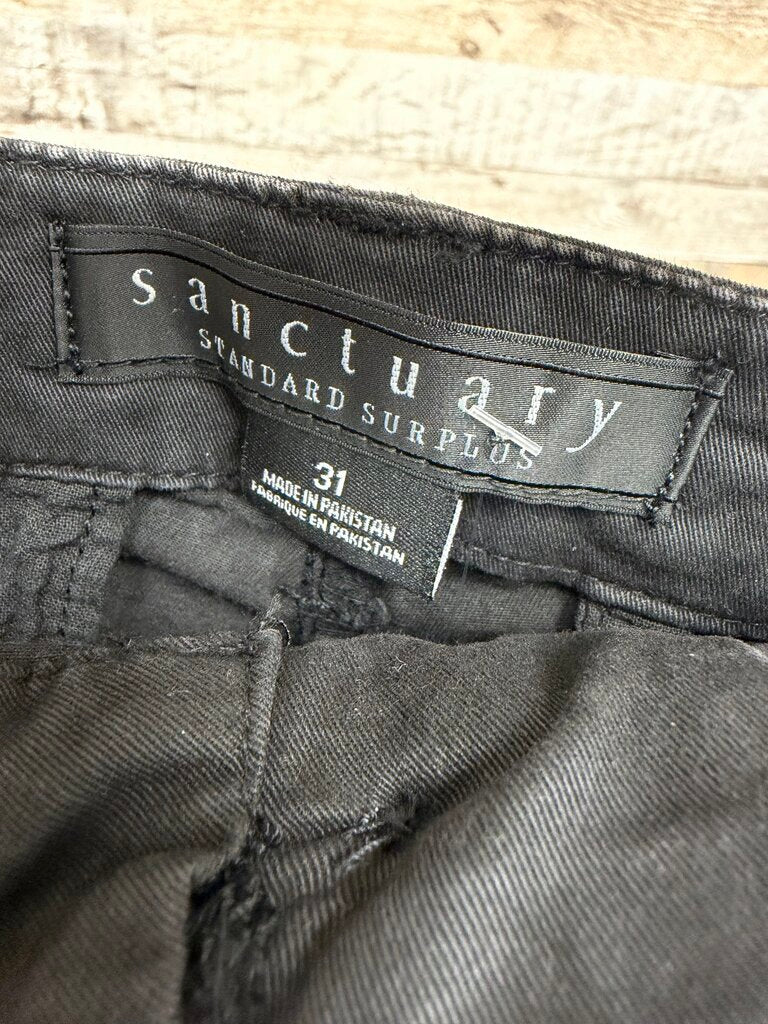 Sanctuary Black Cotton Casual Shorts