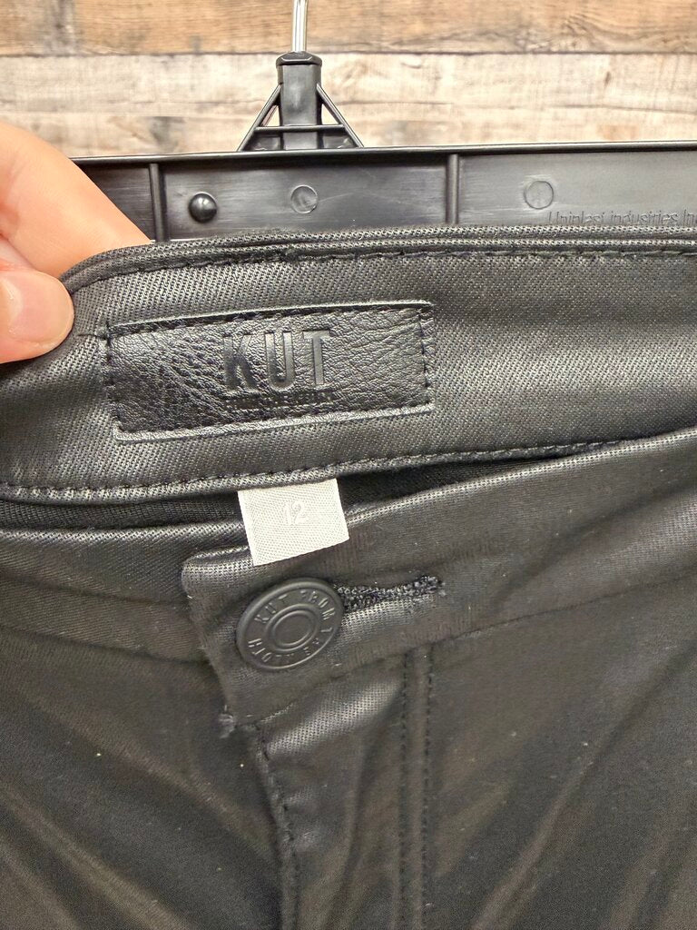 Kut From the Kloth Black Faux Leather Wide Leg Crop Pants