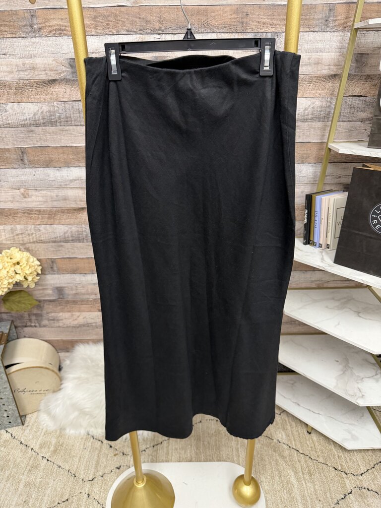 Anthropologie Black Linen Blend Maxi Skirt