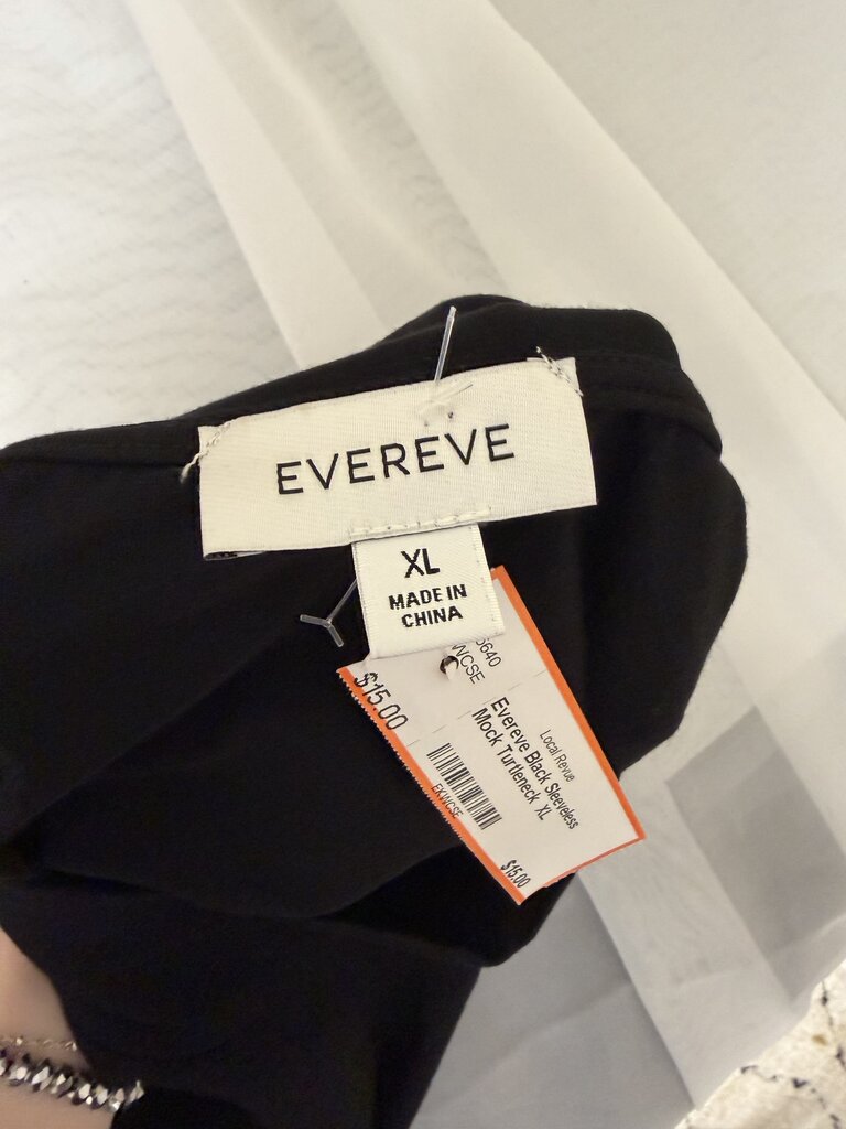 Evereve Black Sleeveless Mock Turtleneck Evereve Black XL women TOPS