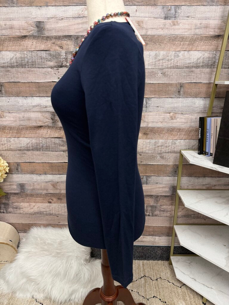 J Crew Navy Long Sleeve Perfect Fit Tee