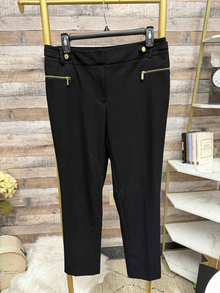 Calvin Klein Black dress pant with gold zipper detail