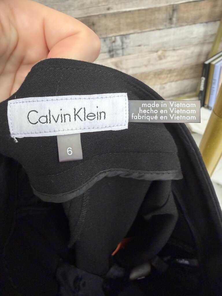 Calvin Klein Black dress pant with gold zipper detail