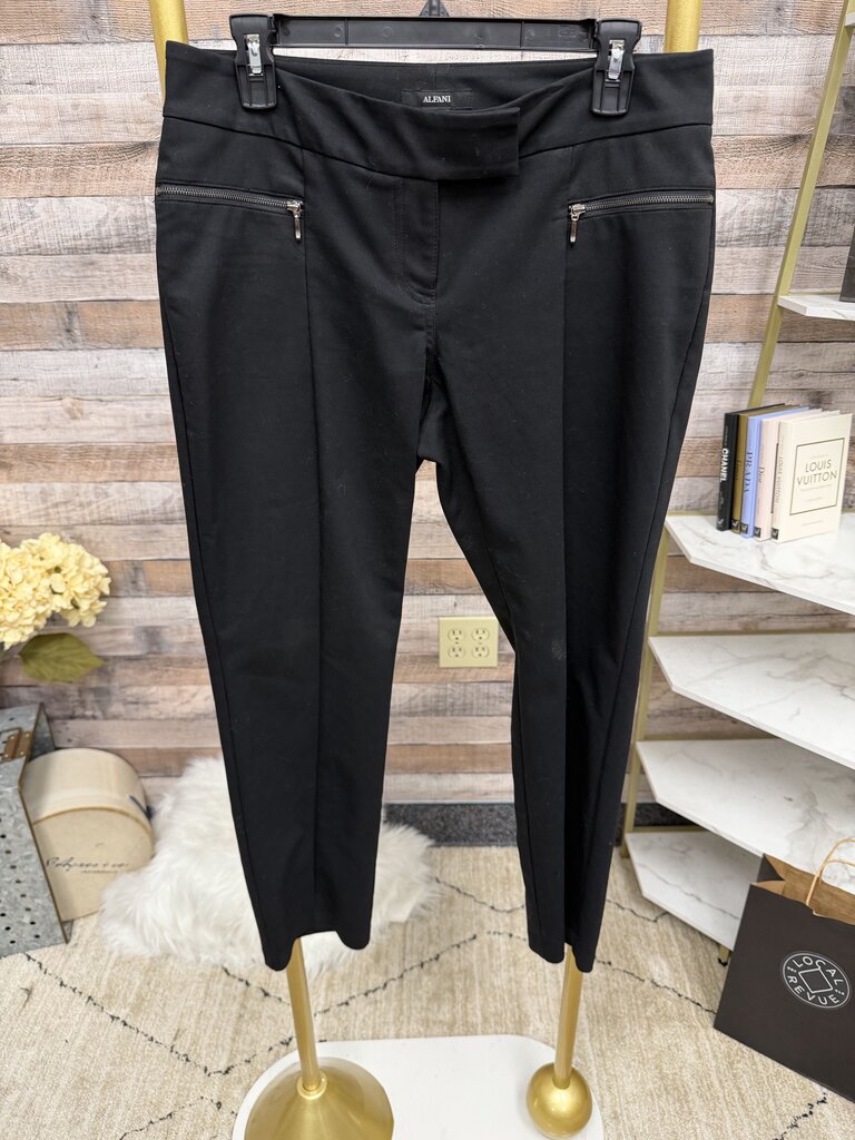 Alfani black knit cropped pants with zip pockets