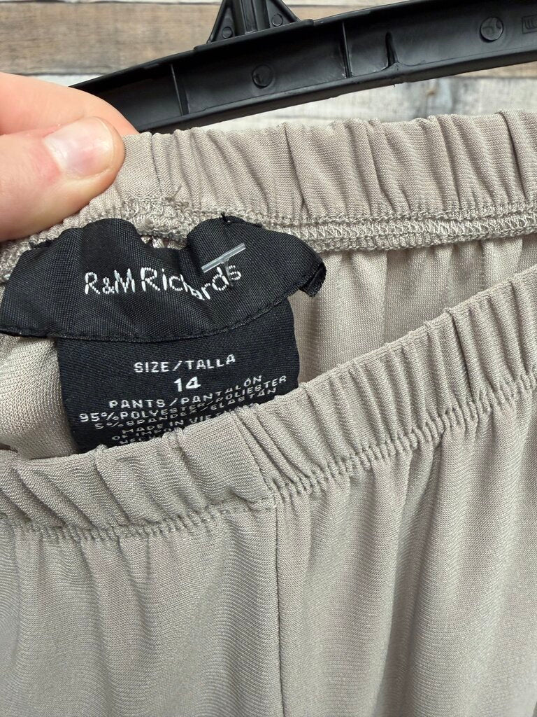 R&M Richards Taupe Wide Leg Pants