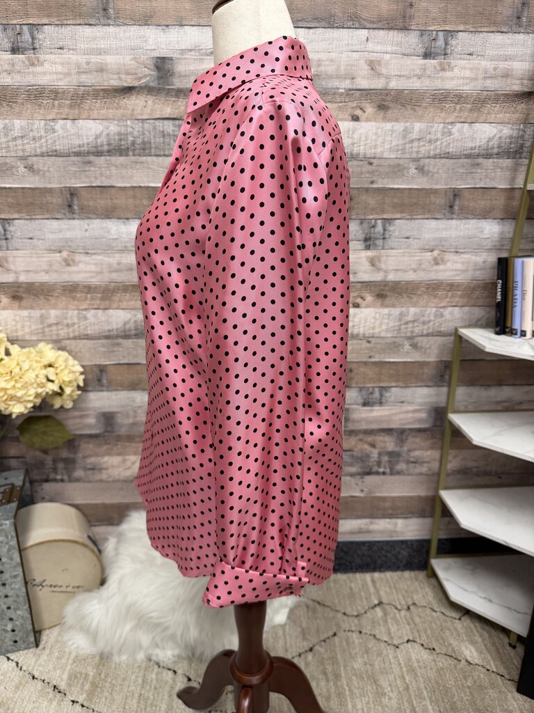 Jones New York pink with black polka dot blouse
