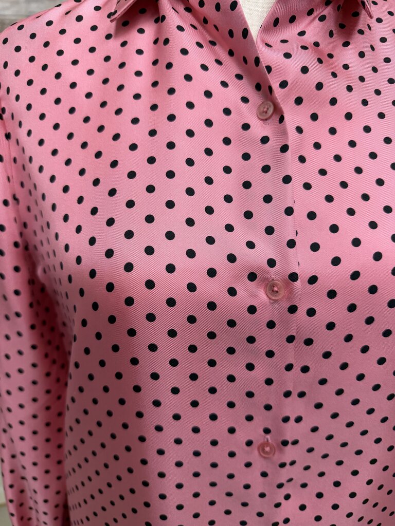 Jones New York pink with black polka dot blouse