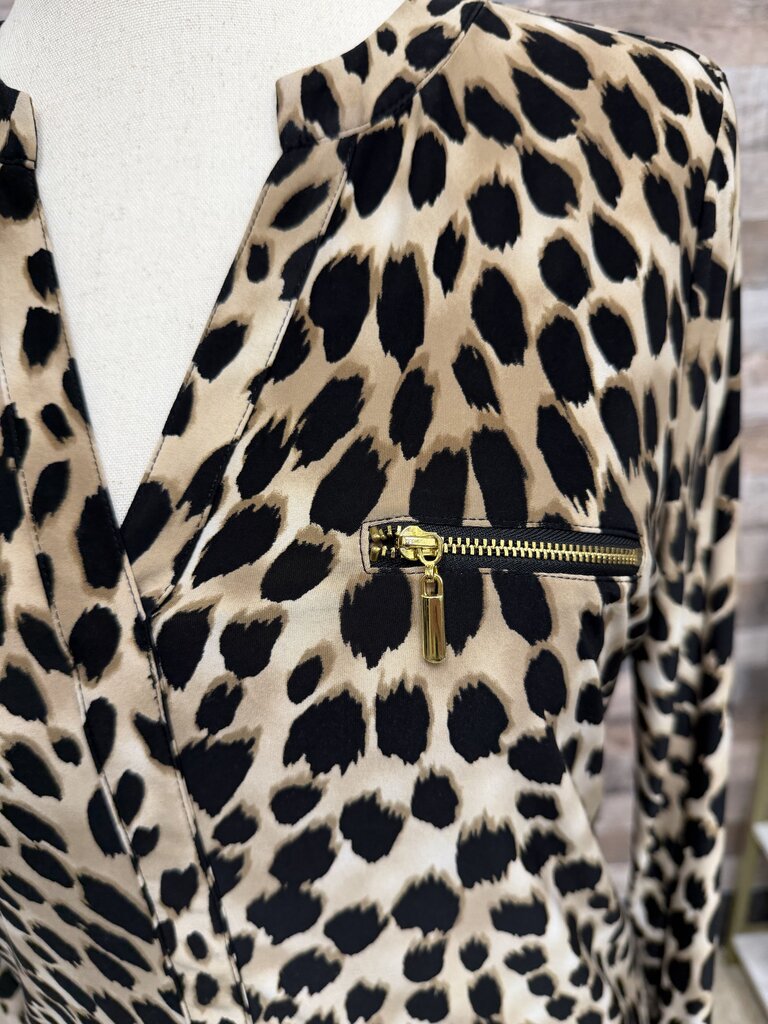 INC animal print v neck blouse