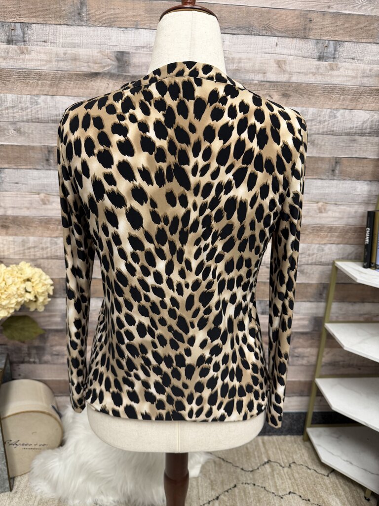 INC animal print v neck blouse