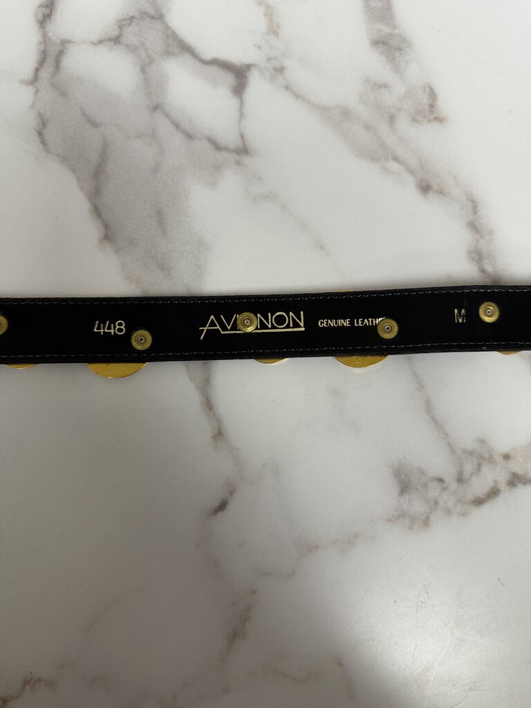 Avignon black belt with gold medallion detail