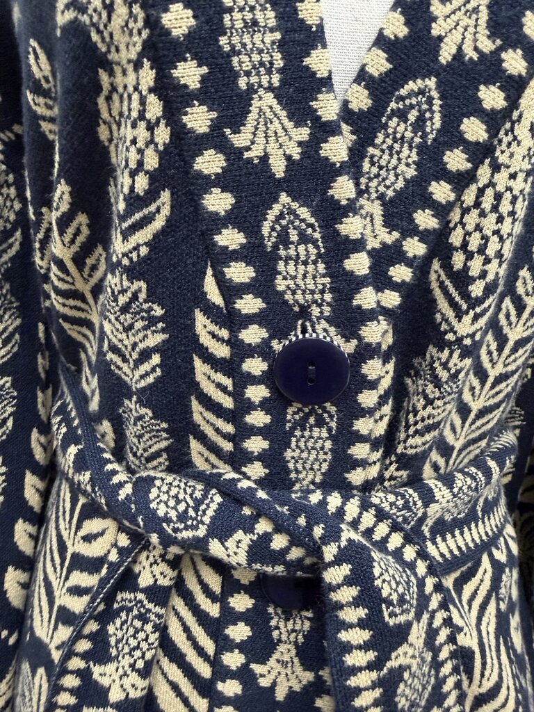 Farm Rio blue/cream tropical splendor button up cardigan
