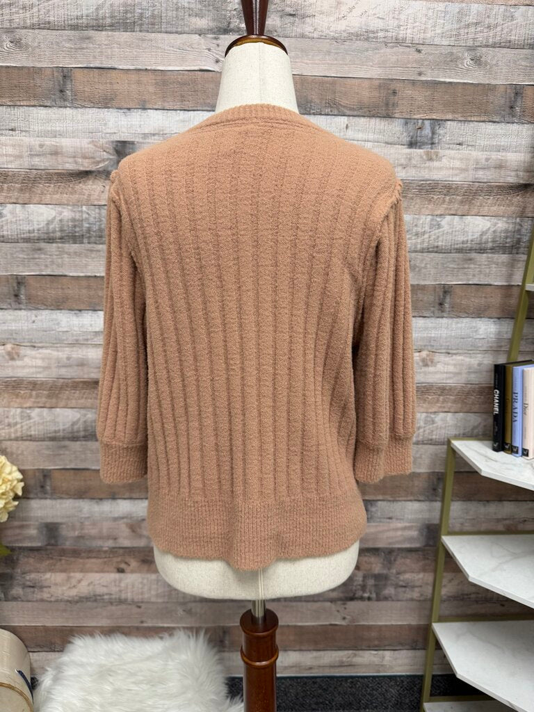 Free People cafe cream ribbed button down knit cardigan