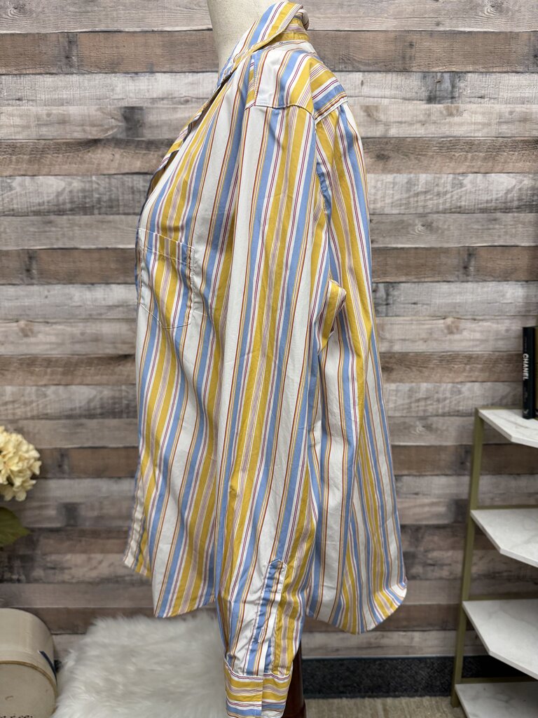 Frank&Eileen yellow button striped long sleeve shirt