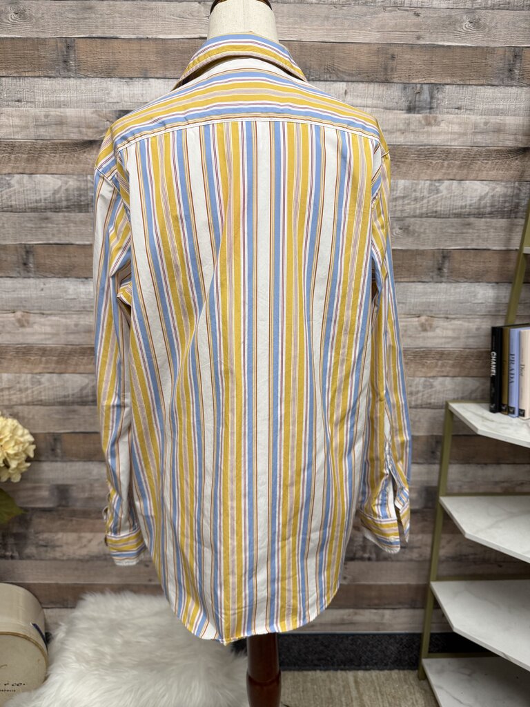 Frank&Eileen yellow button striped long sleeve shirt