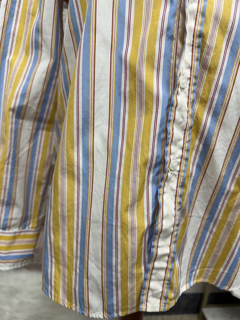 Frank&Eileen yellow button striped long sleeve shirt