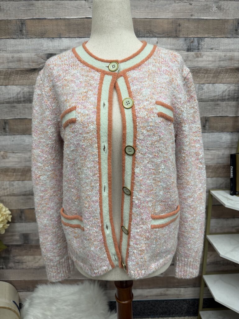 J Crew pink button up cardigan