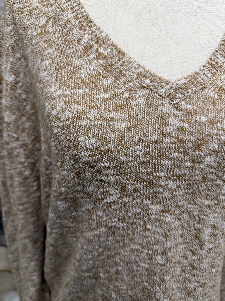 J Crew brown/white v-neck sweater