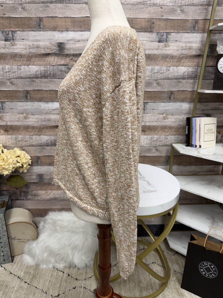 J Crew brown/white v-neck sweater