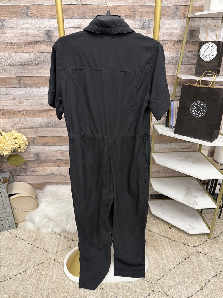 Banana Republic Black Utility Jumpsuit With Tie Waist and Buttons