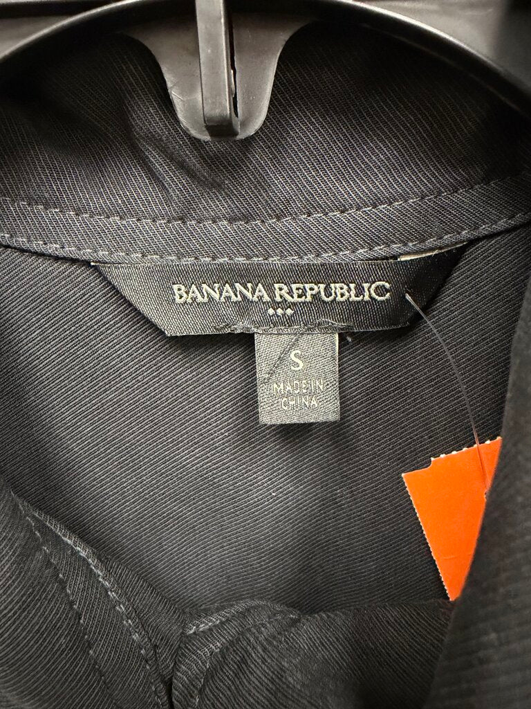 Banana Republic Black Utility Jumpsuit With Tie Waist and Buttons